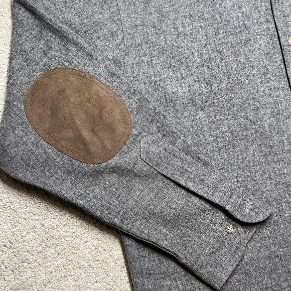 Vintage Pendleton Pure Virgin Wool  Button Up Shirt Men's Large Gray Long Sleeve - Picture 3 of 10